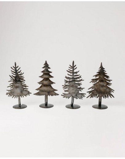 Standing Trees Metal Art Set of 4