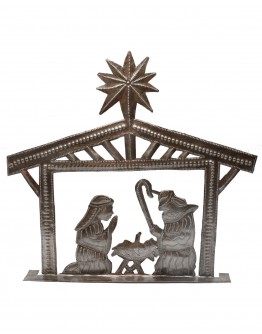 Stable Nativity Metal Art